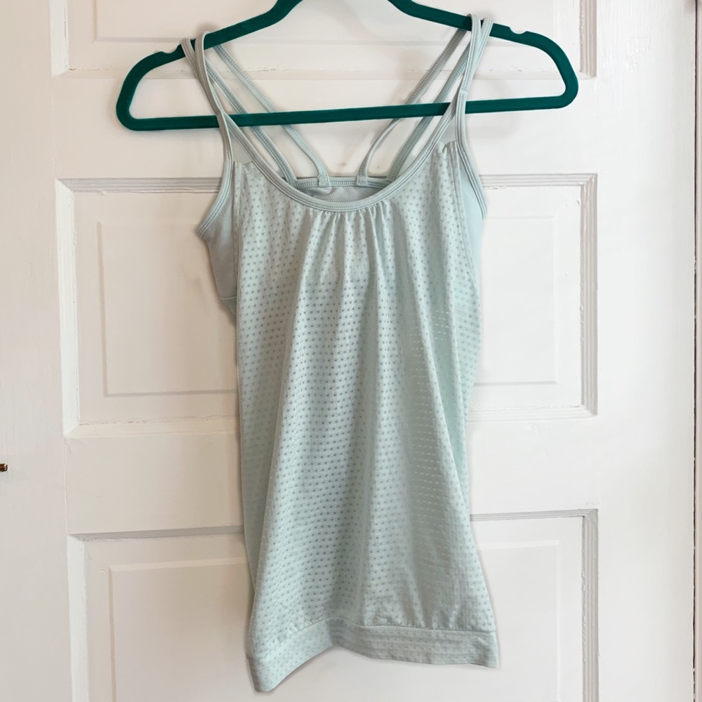 Mint green athleta 2-in-1 workout top